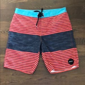 RVCA Red Striped Board Shorts